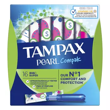 тампоны TAMPAX Compak Pearl Super 16шт