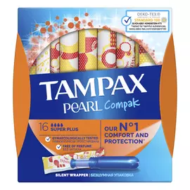 тампоны TAMPAX Compak Pearl Super Plus 16шт