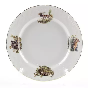 тарелка CMIELOW Рококо Охота 19см десертная фарфор
