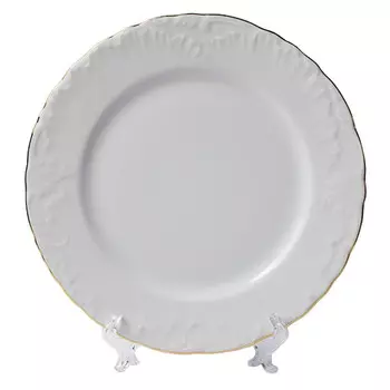 тарелка CMIELOW Рококо Золотая отводка 25см обеденная фарфор