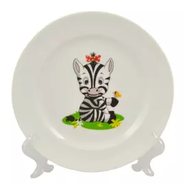 тарелка ДОБРУШ Идиллия Полосатики зебры 17см десертная фарфор