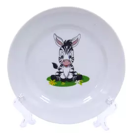 тарелка ДОБРУШ Идиллия Полосатики зебры 20см десертная фарфор