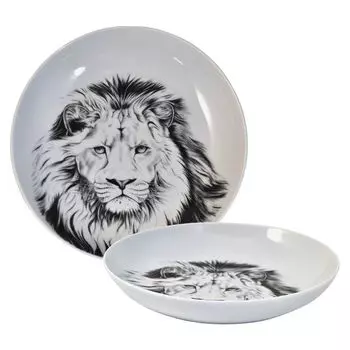 тарелка ДОБРУШ Лев 20,5 см глубокая фарфор
