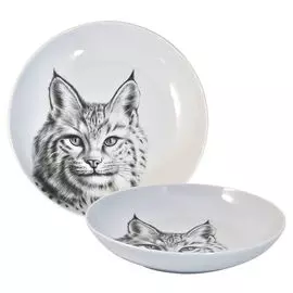 тарелка ДОБРУШ Рысь 20,5 см глубокая фарфор