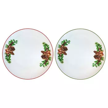 тарелка Еловые ветки 24см обеденная фарфор