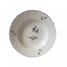 тарелка глубокая Рококо Гуси, 22,5см, фарфор