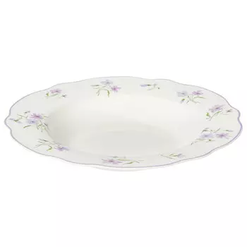 тарелка HOMEQUEEN Летние воспоминания Цветы 22,2см глубокая костяной фарфор