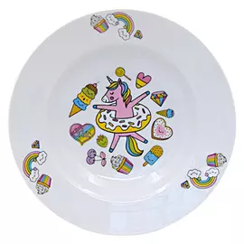 тарелка Идиллия Единорожки 20см глубокая фарфор