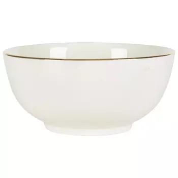 тарелка KOOPMAN Золотой обод 19см глубокая фарфор белый