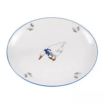 тарелка КРИСТАЛЕКС РУС Премиум Гуси 31см обеденная фарфор