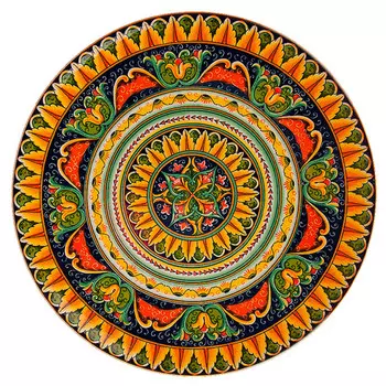 тарелка NOUVELLE HOME Arabesque 21,5см десертная фарфор желтый