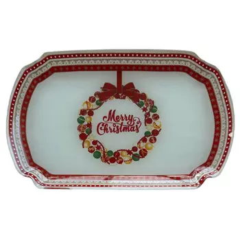 тарелка Новый год 29см обеденная стекло