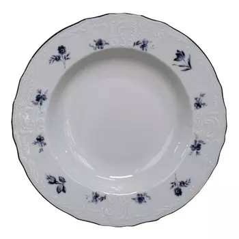 тарелка THUN Bernadotte Синие мелкие цветы 23см глубокая фарфор