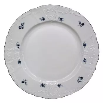 тарелка THUN Bernadotte Синие мелкие цветы 25см обеденная фарфор