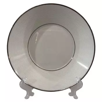 тарелка THUN Lea Платиновая отводка 22см глубокая фарфор
