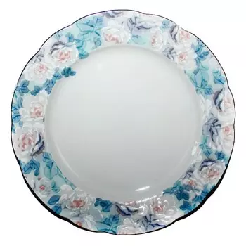 тарелка THUN Роза Голубая роза, отводка платина 17см десертная фарфор