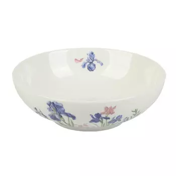 тарелка TODELIA Ирисы 18,3см глубокая костяной фарфор