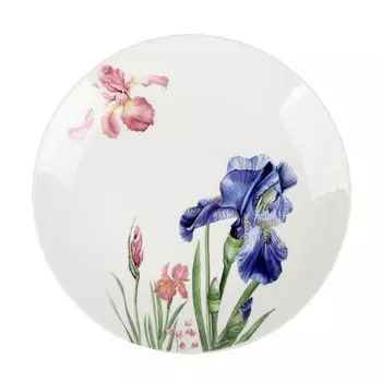тарелка TODELIA Ирисы 20,4см десертная костяной фарфор