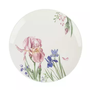 тарелка TODELIA Ирисы 27,5см обеденная костяной фарфор