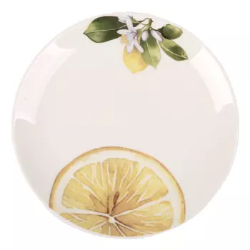 тарелка TODELIA Лимоны 17,7см десертная костяной фарфор