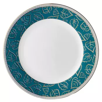 тарелка WALMER Golden Leaves обеденная 24см фарфор