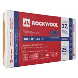 теплоизоляция ROCKWOOL Флор баттс 1000х600х25мм