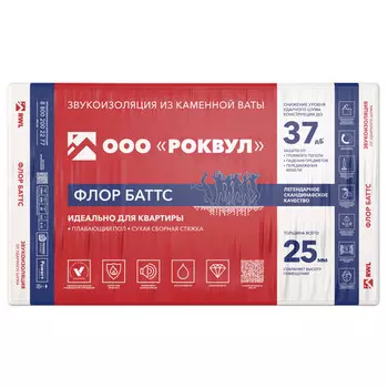 теплоизоляция РОКВУЛ Флор Баттс 1000х600х25мм
