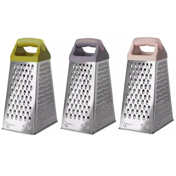 терка APOLLO Genio Olivia 23см 4-х гранная нерж.сталь, пластик микс цветов