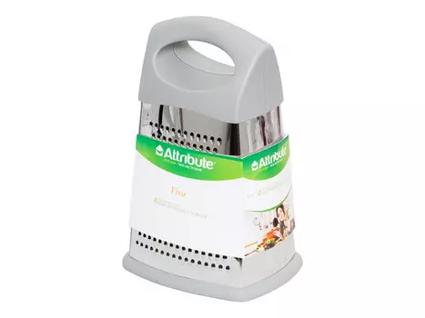 терка ATTRIBUTE Viva Maxi 4-х гранная универсальная без поддона нерж.сталь, пластик