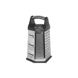 терка MALLONY 23см 6-ти гранная универсальная без поддона нерж.сталь, пластик черная