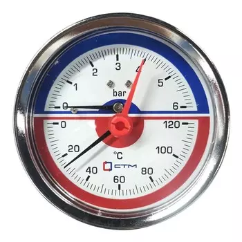 термоманометр СТМ горизонтальный аксиальный 1/2" 6 бар