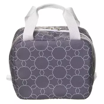 термосумка Круги 4л 22х19х10см две ручки оксфорд серый