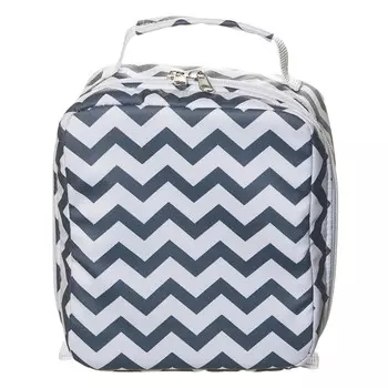 термосумка Зигзаг 4л 22х19х10см одна ручка оксфорд бело-серый
