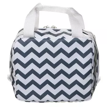 термосумка Зигзаг 4л 22х19х10см оксфорд бело-серый