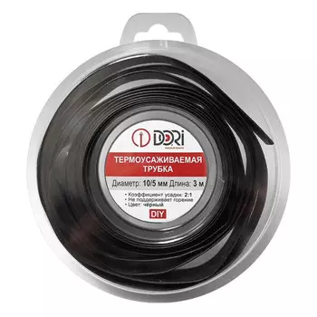 термоусаживаемая трубка DORI ТУТ d 10/5 ролл 3м черная