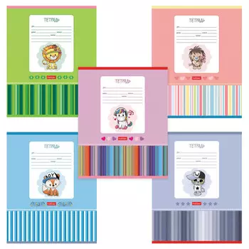 тетрадь 12л косая линейка HATBER Мультяшки в асс-те