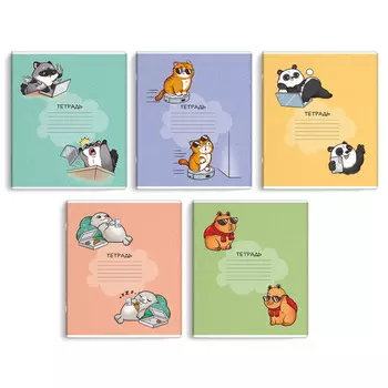 тетрадь 12л Забавные зверята А5 клетка