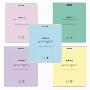 тетрадь 18л BRAUBERG А5 клетка дерево в асс-те