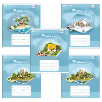 тетрадь 18л клетка А5 BRAUBERG World in book в асс-те
