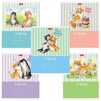 тетрадь 18л клетка А5 HATBER Из жизни корги в асс-те