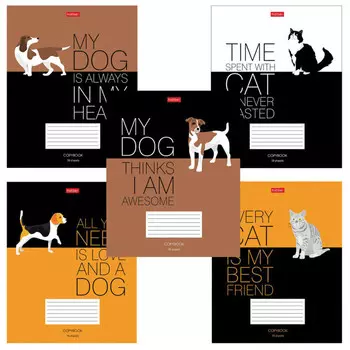 тетрадь 18л клетка А5 HATBER Умные звери в асс-те