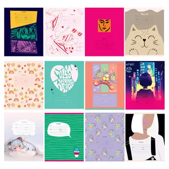 тетрадь 24л BG Mix-12 Девочки линия