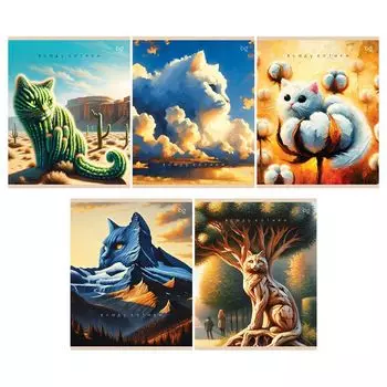 тетрадь 48л BG Котики эконом А5 клетка