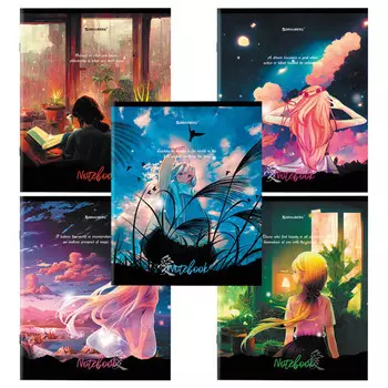 тетрадь 48л BRAUBERG Anime Girls А5 клетка в ассортименте