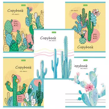 тетрадь 48л клетка А5 HATBER Эко Я кактусы люблю в асс-те