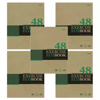 тетрадь 48л клетка А5 HATBER Экобук 5 дизайнов