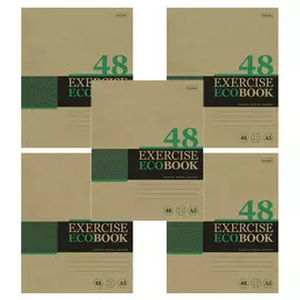 тетрадь 48л клетка А5 HATBER Экобук 5 дизайнов