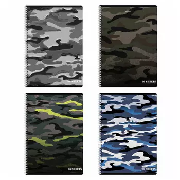 тетрадь 96л BRAUBERG Military A4 клетка