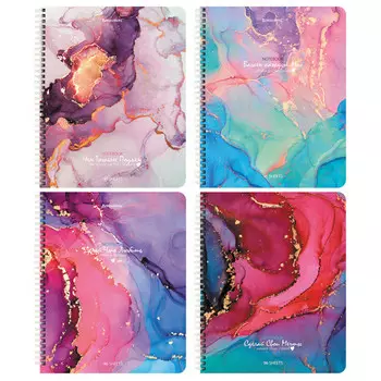 тетрадь 96л BRAUBERG Мрамор А5 клетка в ассортименте