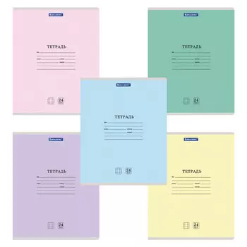 тетрадь BRAUBERG Классика New А5 24л клетка обложка картон микс цвета